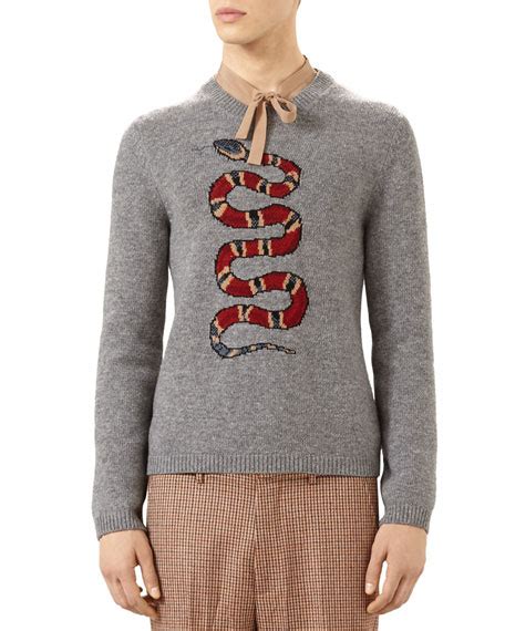 gucci jacquard snake sweater